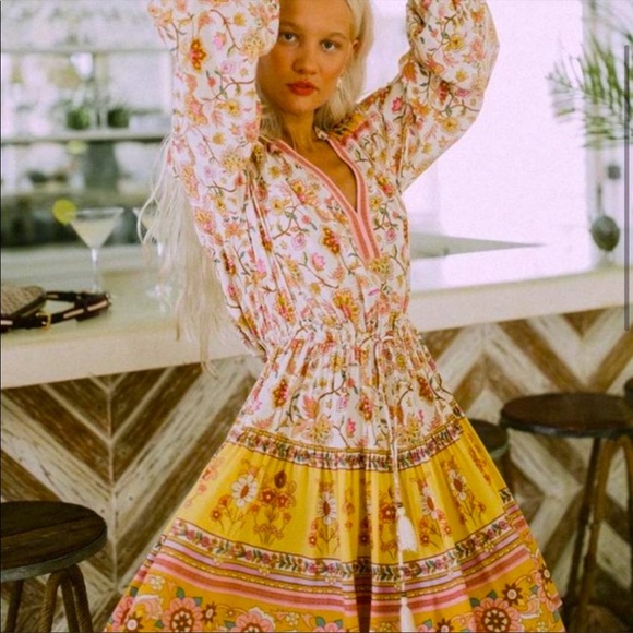 Spell & The Gypsy Collective Portobello Road Playdress In Honey Dew size M - Picture 3 of 12